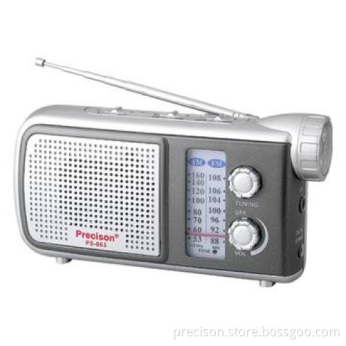 PS-863 crank dynamo flashlight am/fm radio